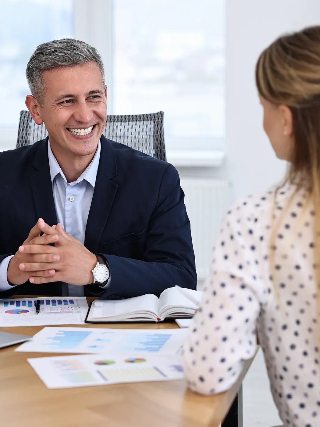 Consultant meeting client
